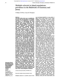 Multiple sclerosis in island populations: prevalence in the