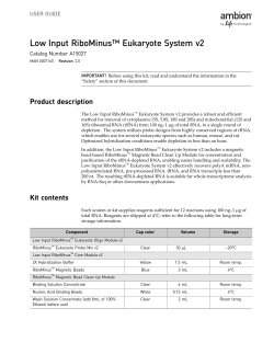 Low Input RiboMinus&trade; Eukaryote System v2