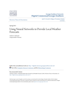 Using Neural Networks to Provide Local Weather Forecasts