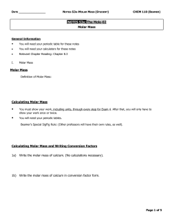 053a-The Mole-02-Molar Mass-Student