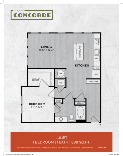 juliet 1 bedroom | 1 bath | 888 sq.ft.
