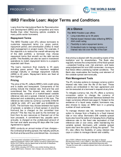 IBRD Flexible Loan: Major Terms and Conditions