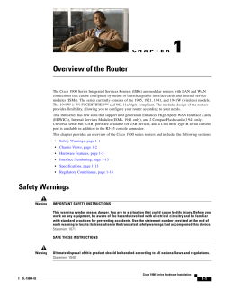 1 Overview of the Router