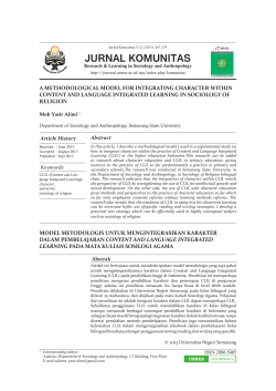 Alimi CLIL in Sociology of Religion