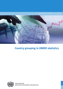 Country grouping in UNIDO statistics: Working paper 1/2013