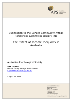 The Extent of Income Inequality in Australia