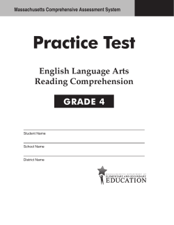 Grade 4 English Language Arts Practice Test 2013