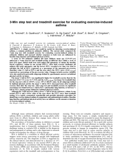 3-Min step test and treadmill exercise for evaluating exercise