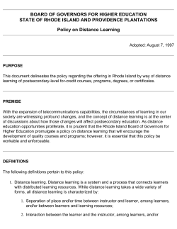 Policy, Standards and Student Assistance