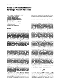 Force and Velocity Measured for Single Kinesin