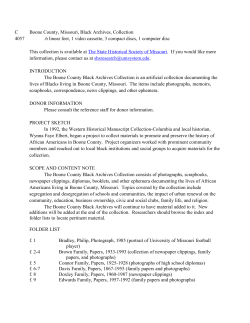 Boone County, Missouri, Black Archives, Collection, (C4057)