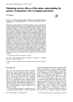 Minimizing adverse effects of fish culture: understanding the