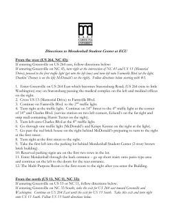 Directions to Mendenhall Student Center at ECU