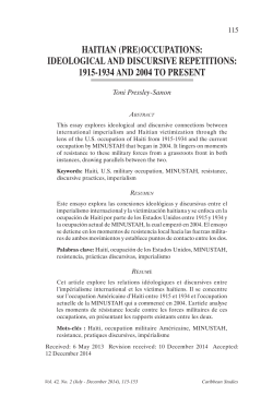 hAITIAN (PRE)OCCUPATIONS: IDEOLOgICAL AND DISCURSIVE