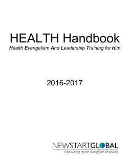 HEALTH Program Student Handbook