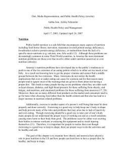 Diet, Media Representation, and Public Health Policy (rewrite