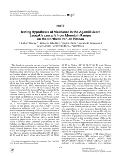 Testing Hypotheses of Vicariance in the Agamid