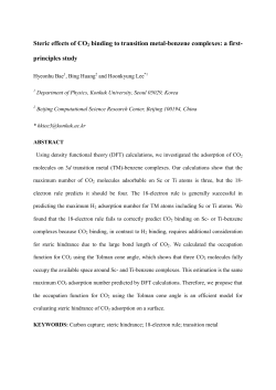 Steric effects of CO2 binding to transition metal-benzene