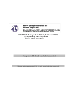 Package inserts - Board of Radiation and Isotope Technology
