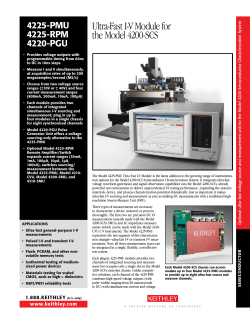 Ultra-Fast I-V Module for the Model 4200-SCS