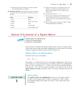 Section 5-5 Inverse of a Square Matrix