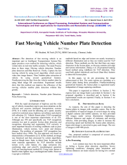 Fast Moving Vehicle Number Plate Detection