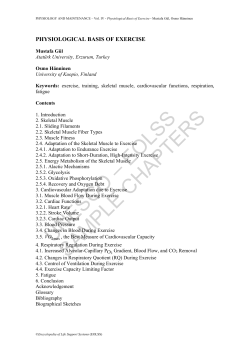 Physiological Basis of Exercise
