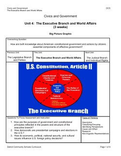 Civics and Government Unit 4: The Executive Branch and World