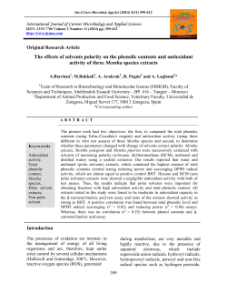 The effects of solvents polarity on the phenolic contents and