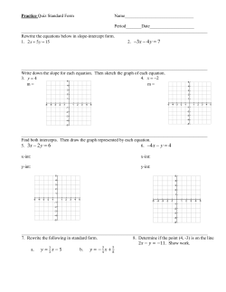 Practice Quiz Standard Form