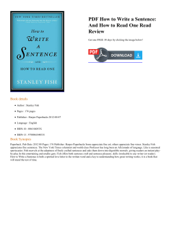 PDF How to Write a Sentence: And How to Read One