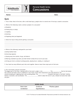 Quiz: Concussions (Grades Grades 3 to 5)