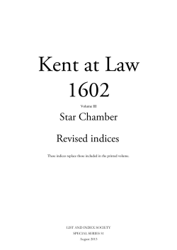 Indexes for Kent at Law, 1602 [revised August 2013]
