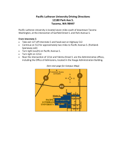 Pacific Lutheran University Driving Directions 12180 Park Ave S
