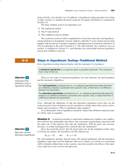 8&ndash;2 Steps in Hypothesis Testing&mdash;Traditional Method