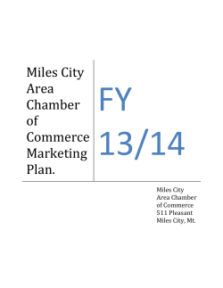 Miles City Area Chamber of Commerce Marketing Plan.