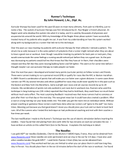 Runners Protocol  - Battlefield Acupuncture Seminars