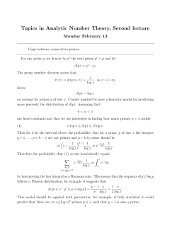 Cram&eacute;r`s model and a theorem of Erdős