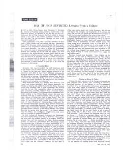 BAY OF PIGS REVISITED: Lessons from a Failure