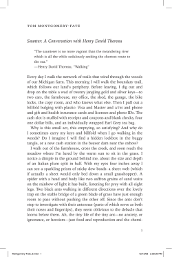 Saunter: A Conversation with Henry David Thoreau