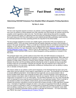 Determining VOC/HAP Emissions From Sheetfed Offset Lithographic