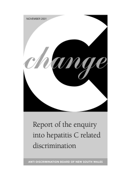 the report of the enquiry into hepatitis C related discrimination