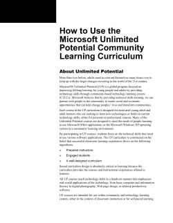How to Use the Microsoft Unlimited Potential Community Learning