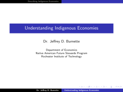 Understanding Indigenous Economies - RIT - People