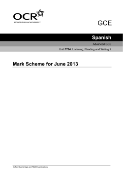 Spanish Mark Scheme for June 2013