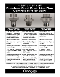 1.25&rdquo; / 1.5&rdquo; / 2&rdquo; Stainless Steel Drain Line Flow Controls NPT or BSPT