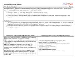Tennessee Department of Education Task: Reading Rates Task 6th