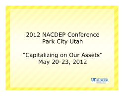 2012 NACDEP Conference Park City Utah &ldquo;Capitalizing on Our