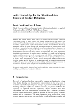 Active Knowledge for the Situation-driven Control of Product Definition