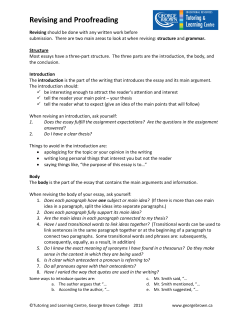 Revising and Proofreading